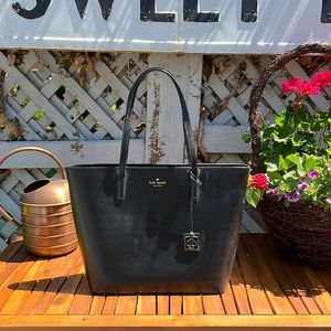 Black Kate Spade structured tote